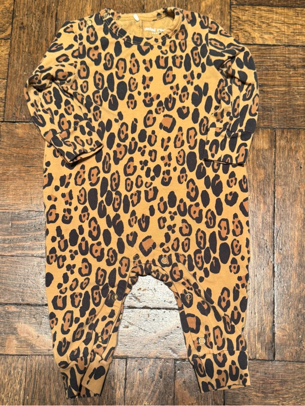 Mini Rodini Infant Girl’s Cotton One-Piece Romper Playsuit Leopard SZ 0-3 Months